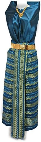 Thai Myanmar Bondi Blue Synthetic Silk Fabric Unstitched for Women Dress SE33
