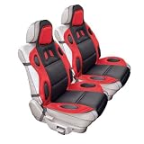 2PCS CAR RACING SEAT CUSHION SPORTS DESIGN W/LUMBAR - RED