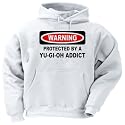 WARNING PROTECTED BY YU-GI-OH ADDICT Adult Hooded Sweatshirt (Hoodie / Hoody) Various Colors