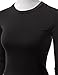 Doublju Womens Basic Long Sleeve Crop Top BLACK SMALL