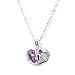 HP95(TM) 1Pc Purple- Stylish Artificial Gem Love Heart Shape Pendant Chain Necklace Valentines Gift