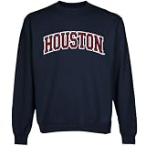 NCAA Houston Cougars Arch Applique Crew Neck Fleece Sweatshirt - Navy Blue