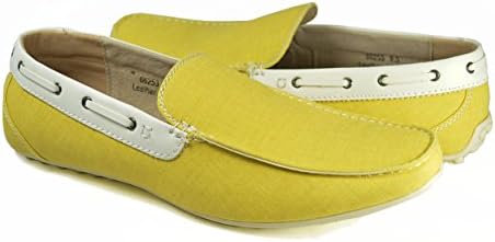 Men's Slip Ons . Yellow and White