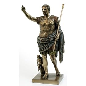 Augustus of Prima Porta Statue, Roman Emperor Augustus Caesar Real Bronze Powder Cast Sculpture 11 1/2-inch