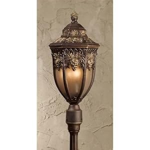 3 light Bordeaux post mount in oil rubbed bronze with smoke glass by Triarch