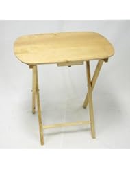 Furniture: eHemco Oversized Folding Tv Tray Tv Table - Solid Hard Wood in Natural - Chicago Stool & Chair,Inc.