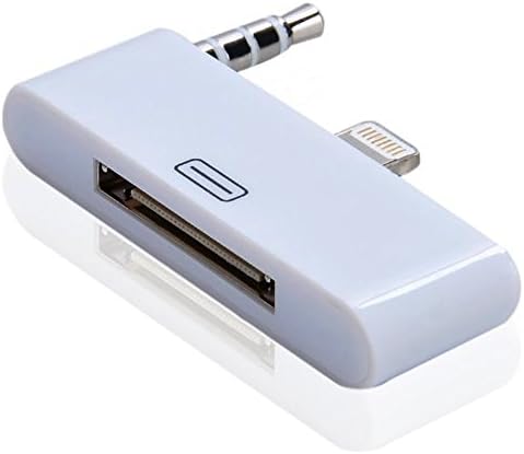 Threesix Electronics Iphone 6 30 Pin Female to 8 Pin Lightning Male Audio Supported Adapter Converter (White)