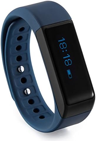 Realwo Fitness Activity Tracker and Pedometer Sleep Monitor Watch with 0.91inch OLED Touch Screen for iPhone IOS Android (Blue Black)