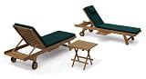Review Jati  / Two Grade A Teak Sun Loungers and Picnic Garden Table set