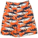 Boys Orange Sharks Printed Swim Trunks
