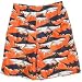 Boys Orange Sharks Printed Swim Trunks