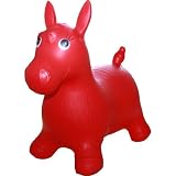 Red Horse Space Hopper, Pump Included (Inflatable Space Hopper, Jumping Horse, Ride-on Bouncy Animal)