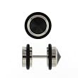 Stainless Steel Fake Plug with Black CZ - 16g Wire - 0g Fake Plug - Sold as a Pair Stainless Steel Fake Plug with Black CZ - 16g Wire - 0g Fake Plug - Sold as a Pair
