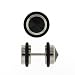 Stainless Steel Fake Plug with Black CZ - 16g Wire - 0g Fake Plug - Sold as a Pair