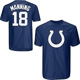 Peyton Manning Blue Reebok Name and Number Indianapolis Colts T-Shirt - Medium