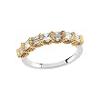 14K Two Tone Gold 3/4 ct. Princess and Baguette Cut Diamond Bridal Wedding Band