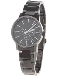 Orient Idea Ori-0312E Fashionable Quartz Wrist Watch with Sub-dial Decor & Alloy Band for Women Girls - White