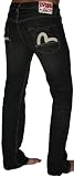 EVISU GENES JEANS Ramen Slim Mens Denim Selvedge Pants Straight Leg Dark Wash