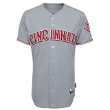 MLB Men's Cincinnati Reds Six Button Cool Base Authentic Road Jersey (Road Gray, 44/Large)