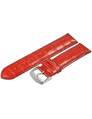 22mm X 22mm Red Classic Croco Grain Watch Band with Built in Quick Release Pins - Fits All Watches!!!