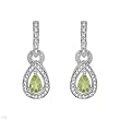 Earrings With 1.10ctw Precious Stones - Genuine Clean Diamonds and Peridots Beautifully Crafted in White Gold Length 24mm