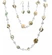 Necklace - N340 - Long Natural Beige Colored Natural Shells (36") + Matching Earrings