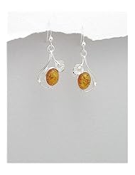Baltic Amber Earrings In 92.5 Sterling Silver