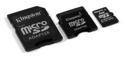 Kingston Technology 1GB Micro Secure Digital Card with 2 adapters