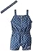 Calvin Klein Baby-Girls Newborn Printed Medium Blue Chambray Romper