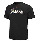 MLB Youth Miami Marlins Jose Reyes Black Short Sleeve Basic Tee By Majestic (Black, X-Large)
