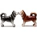Siberian Husky Dogs 3 1/2'' tall Magnetic Salt and Pepper Shakers