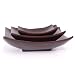 Handmade Decorative Mango Wood Three Tray / Platter Set With Unique Concave Shape