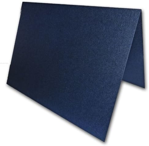 Blank Metallic Navy A2 Folded Invitations - 25 Pk
