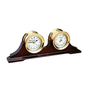 Weems and Plath Antigua Quartz Clock and Barometer Gift Set by