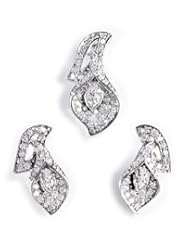 Matching Set - Calla Lily Flower CZ pendant & earrings