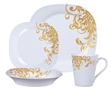 Gibson Aristocracy Gold 16-Piece Fine China Dinnerware Set