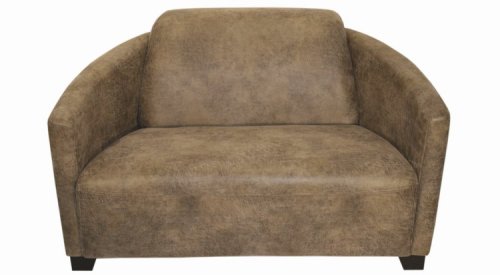 'SEATTLE' CONTEMPORARY BONANZA 808 BROWN / BEIGE FAUX SUEDE DESIGNER TWIN TUB CHAIR / SOFA ~ BY XYZ