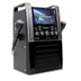 Auna KA8B impianto karaoke completo con 2 microfoni e lettore DVD (CD+G, SD, USB, Display 18cm (7") a colori) nero