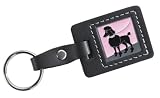 Black Poodle Leather Keychain