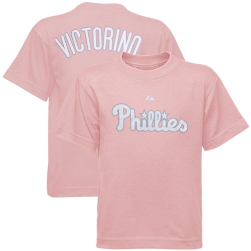 Majestic Philadelphia Phillies #8 Shane Victorino Preschool Girls Pink Player T-shirt (6X)