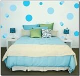Blue Jumbo Polka Dots Wall Transfer Stickers Mural