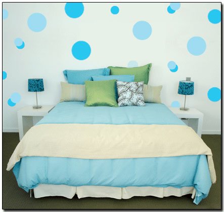 Blue Jumbo Polka Dots Wall Transfer Stickers Mural