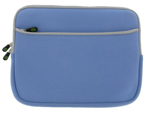 Blue Dual-Pocket Neoprene Sleeve Case for Apple iPad 3G 64GB (iPad NOT Included)
