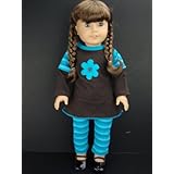 2pc Brown and Blue Striped Pant Outfit Designed for 18 Inch Doll Like the American Girl Dolls Shoes Sold Seperately