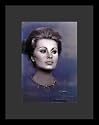 Sophia Loren (Face) Movie Black Wood-Mounted Poster Print - 11" X 17"