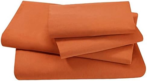 1500 Thread Count King Size 4pcs Bed Sheet Set Egyptian Comfort Deep Pocked Orange