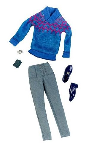 Ken Clothes: Blue Sweater & Gray Corduroy Fashion Outfit