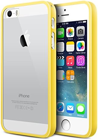iPhone 5S Case,MiHua Apple iPhone 5S Protective Transparent Slim Case Shock-Absorption Bumper and Anti-Scratch Clear Back - Ultra Slim Back Bumper Case for iPhone 5S (Yellow)