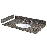 Quadro 25", 31", 37" or 49" Granite Vanity Top with Sink and Optional Side Splash Size: 25"