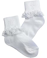 Lauren Madison Baby girl Christening Baptism Christening Socks Cross Appliques